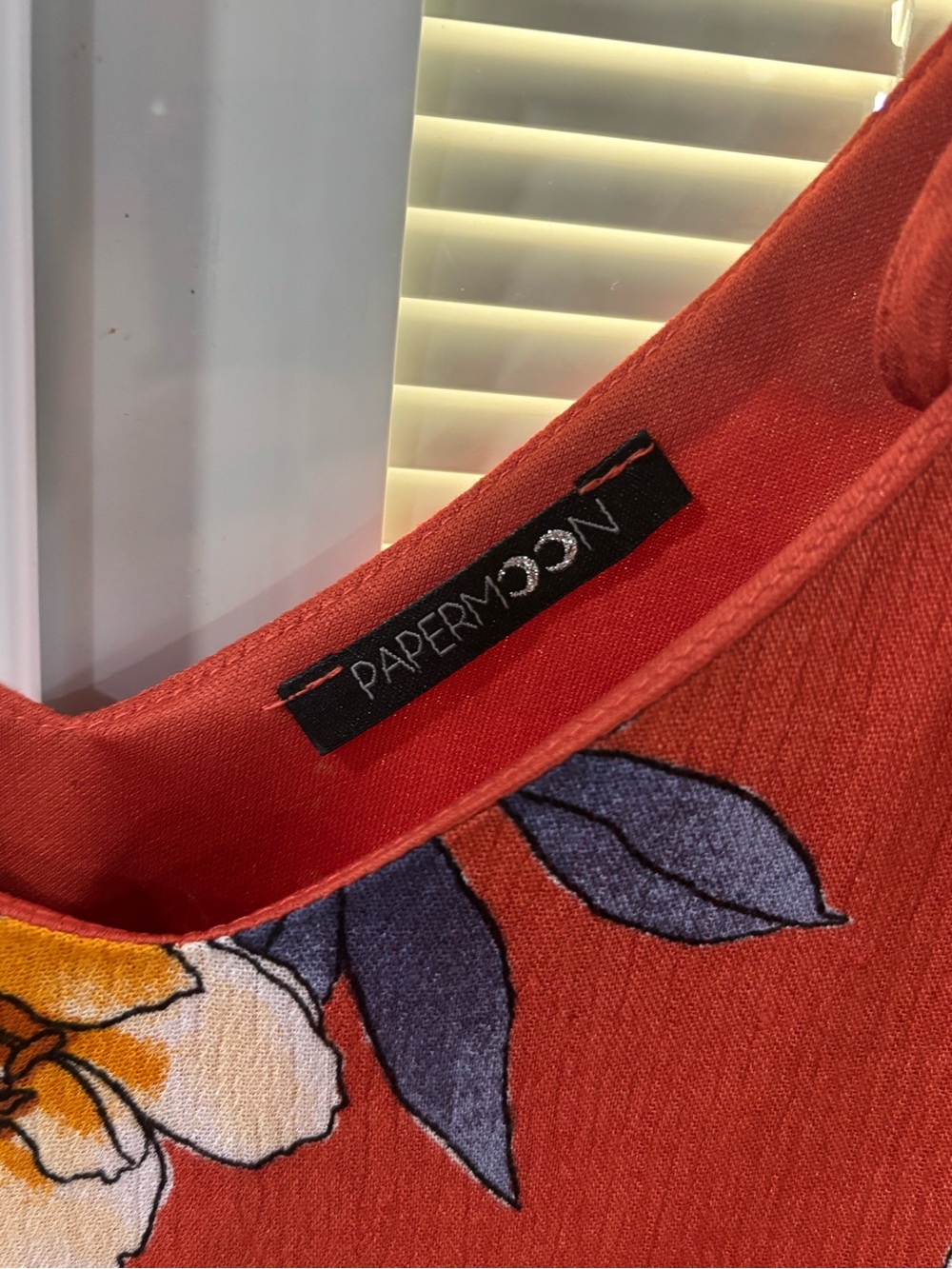 Papermoon Rust Floral Scoop Neck Dress - Picture 2 of 2